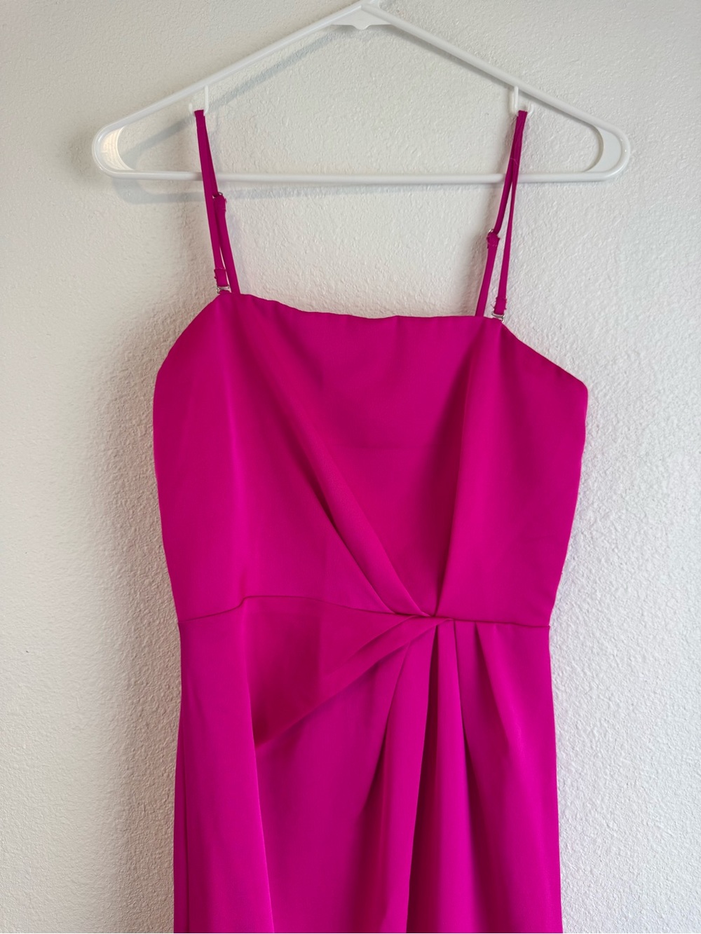 Lucy Paris Mareena Feather Column Midi Dress in Hot Pink XS - Picture 3 of 11